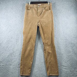 LOFT Corduroy Pants Women's High Rise Camel Color Ankle Skinny Size 6/28